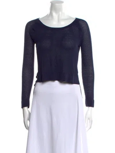 Pre-owned Rag & Bone Striped Scoop Neck Sweater In Blue