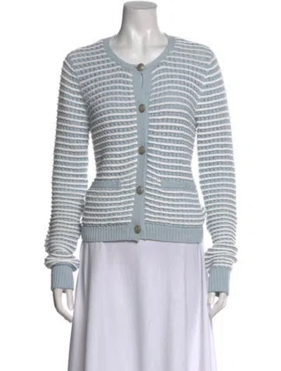 Pre-owned Rag & Bone Striped Scoop Neck Sweater In Blue