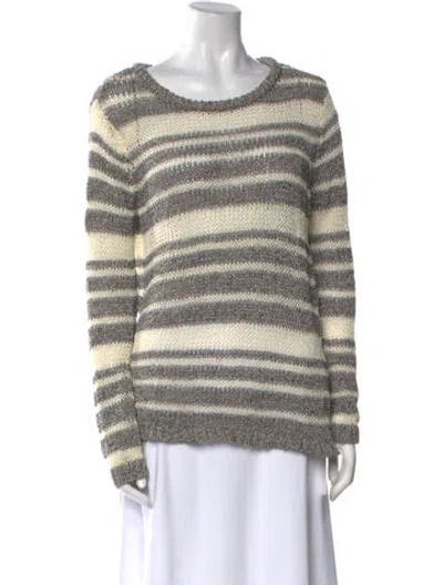 Pre-owned Rag & Bone Striped Scoop Neck Sweater In Gray