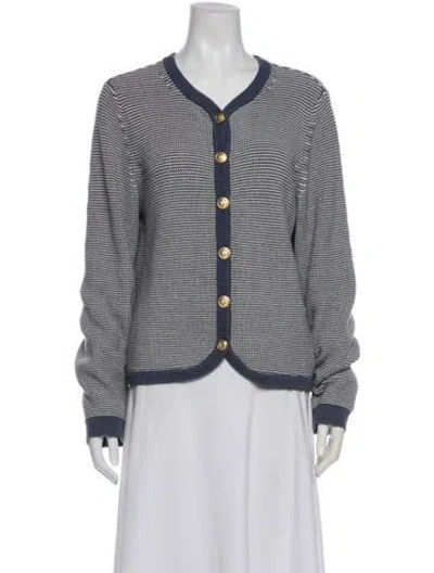 Pre-owned Rag & Bone Striped Scoop Neck Sweater In Gray