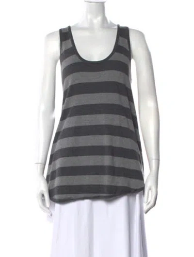 Pre-owned Rag & Bone Striped Scoop Neck Sweater In Gray