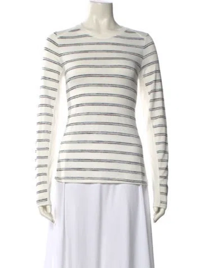 Pre-owned Rag & Bone Striped Scoop Neck Sweater In Neutral