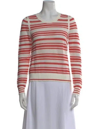 Pre-owned Rag & Bone Striped Scoop Neck Sweater In Red