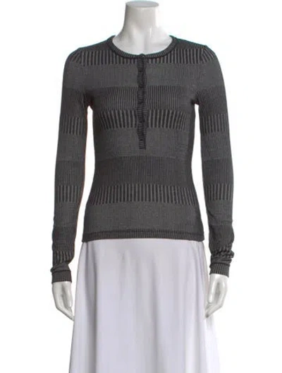 Pre-owned Rag & Bone Striped Scoop Neck Sweater W/ Tags In Gray