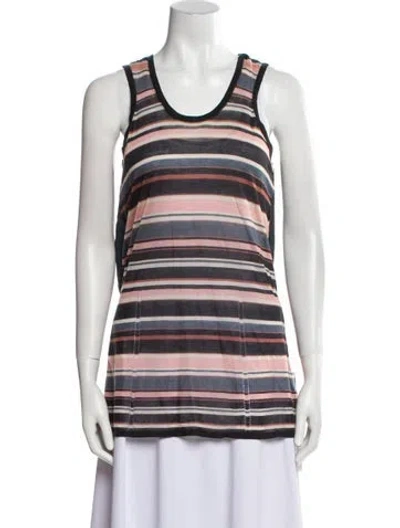 Pre-owned Rag & Bone Striped Scoop Neck Top In Blue