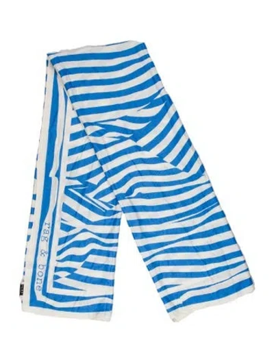 Pre-owned Rag & Bone Striped Shawl In White