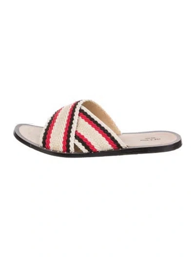 Pre-owned Rag & Bone Striped Slides In White