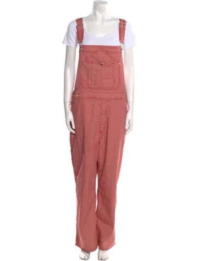 Pre-owned Rag & Bone Striped Square Neckline Jumpsuit W/ Tags In Red