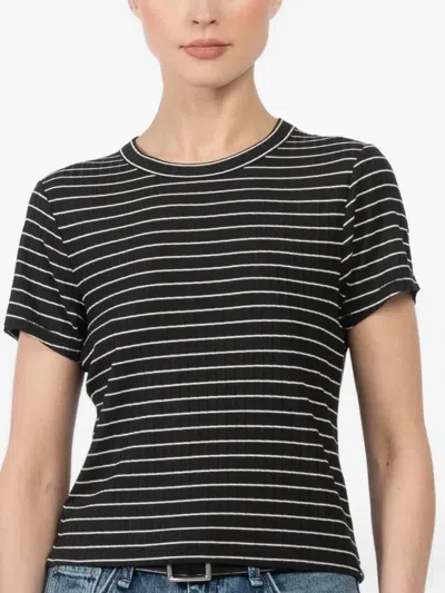Rag & Bone Striped T-shirt In Black
