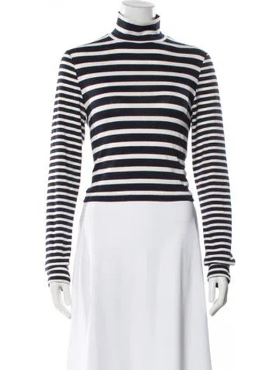 Pre-owned Rag & Bone Striped Turtleneck Sweater In Blue