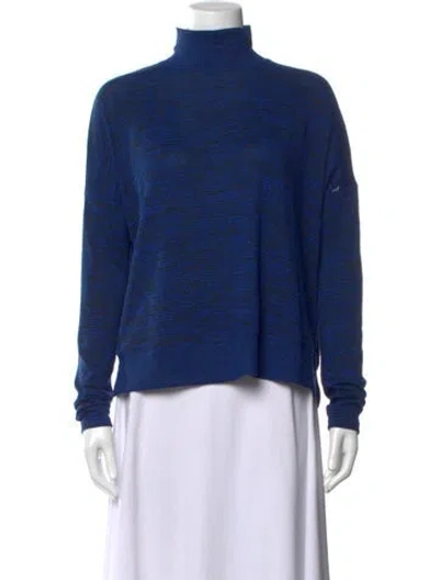 Pre-owned Rag & Bone Striped Turtleneck Sweater In Blue
