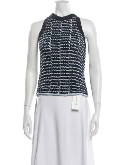 Pre-owned Rag & Bone Striped Turtleneck Sweater W/ Tags In Blue
