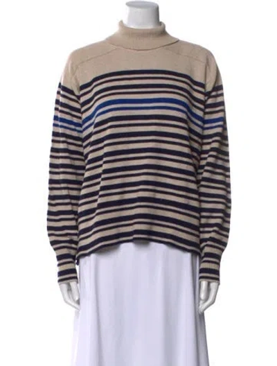 Pre-owned Rag & Bone Striped Turtleneck Sweater W/ Tags In White
