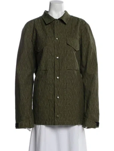 Pre-owned Rag & Bone Striped Utility Jacket In Green