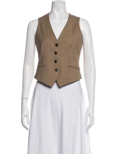 Pre-owned Rag & Bone Striped Vest In Brown