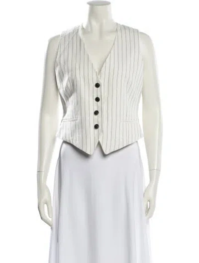 Pre-owned Rag & Bone Striped Vest In White