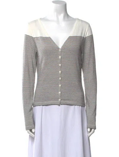 Pre-owned Rag & Bone Striped V-neck Sweater