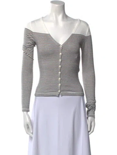 Pre-owned Rag & Bone Striped V-neck Sweater