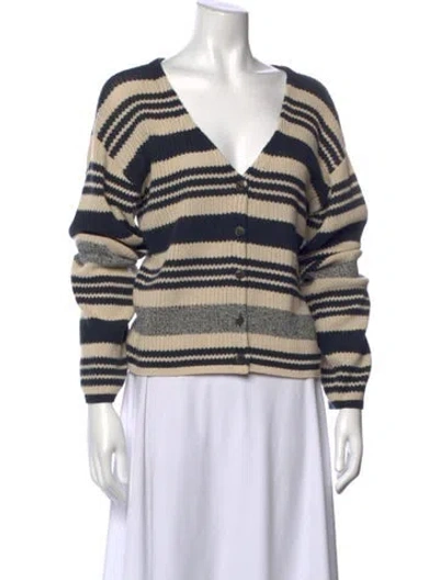Pre-owned Rag & Bone Striped V-neck Sweater