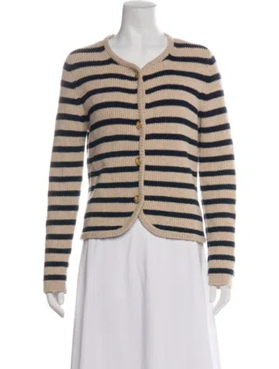 Pre-owned Rag & Bone Striped V-neck Sweater In Blue/neutrals