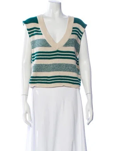 Pre-owned Rag & Bone Striped V-neck Sweater In Multi