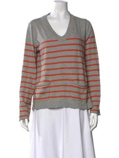 Pre-owned Rag & Bone Striped V-neck Sweater In Multi