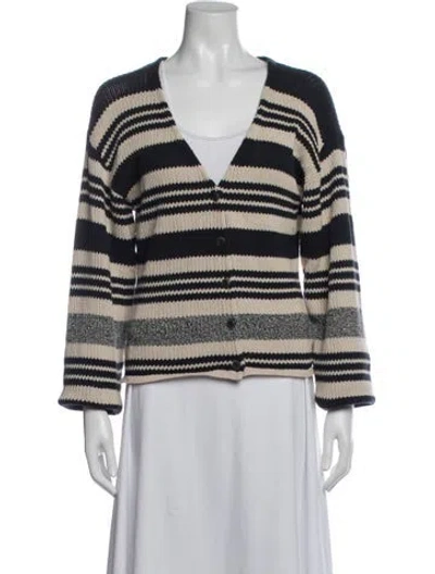 Pre-owned Rag & Bone Striped V-neck Sweater In Multicolor