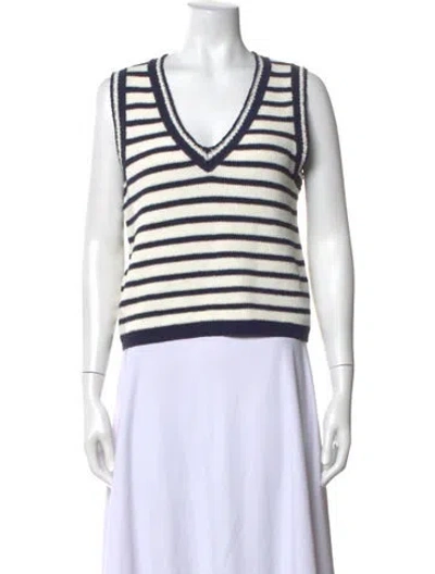 Pre-owned Rag & Bone Striped V-neck Sweater In Multicolor