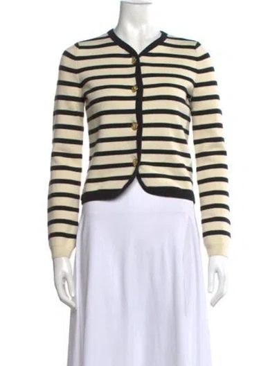 Pre-owned Rag & Bone Striped V-neck Sweater In Neutral