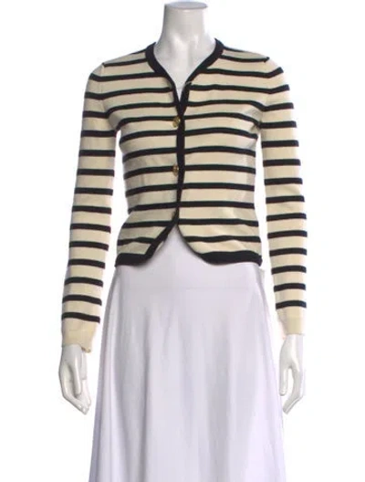 Pre-owned Rag & Bone Striped V-neck Sweater W/ Tags In Neutral