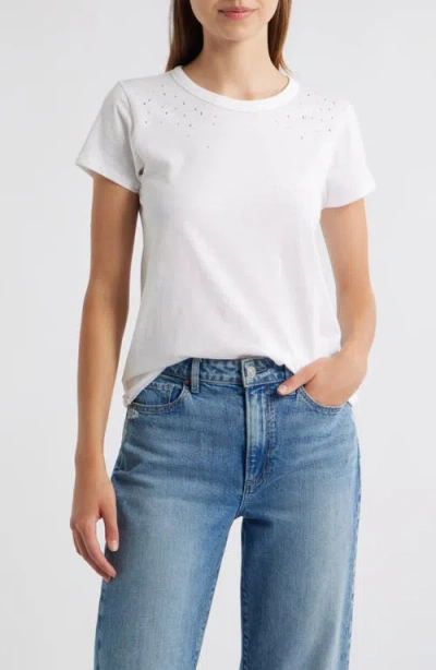 Rag & Bone Studded Cotton T-shirt In White