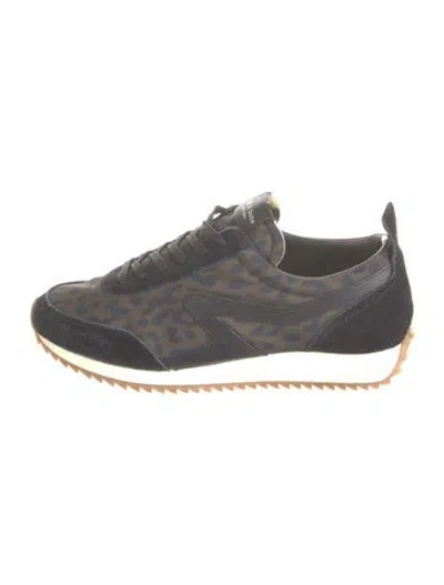 Pre-owned Rag & Bone Suede Animal Print Athletic Sneakers In Grey