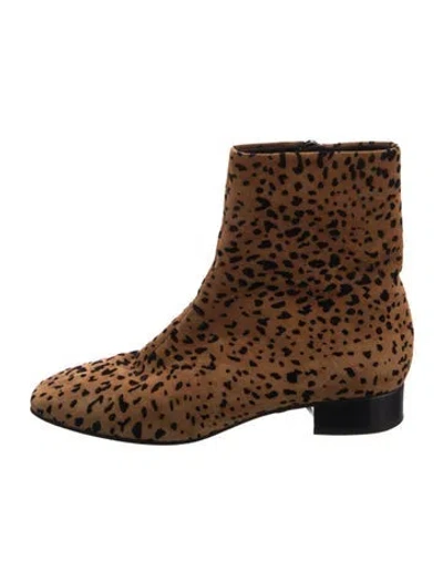 Pre-owned Rag & Bone Suede Animal Print Boots In Brown