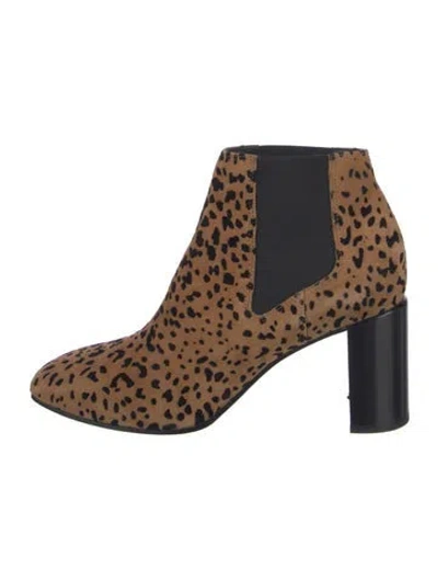 Pre-owned Rag & Bone Suede Animal Print Chelsea Boots In Brown
