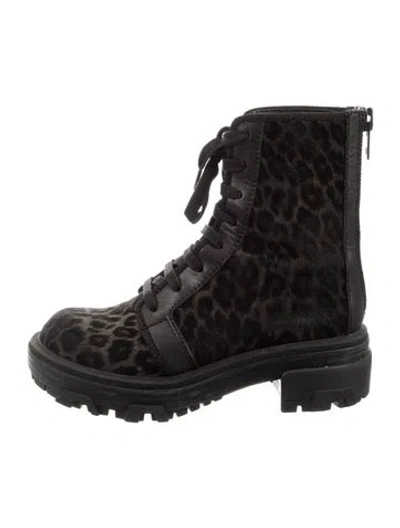 Pre-owned Rag & Bone Suede Animal Print Combat Boots In Multi