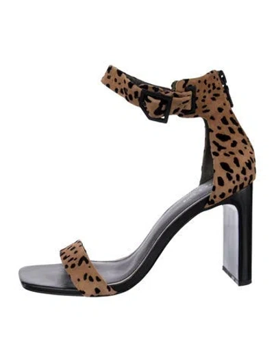 Pre-owned Rag & Bone Suede Animal Print Sandals In Brown