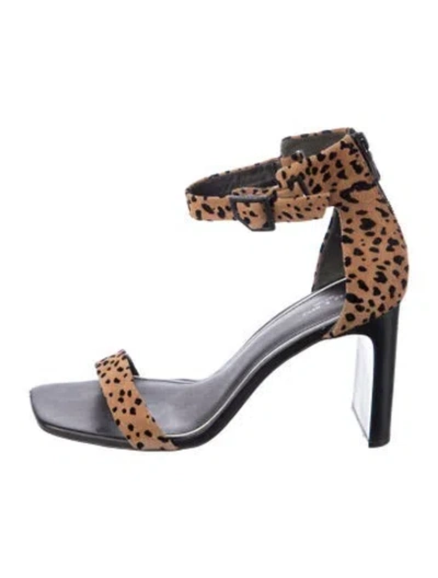 Pre-owned Rag & Bone Suede Animal Print Sandals In Multi