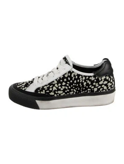 Pre-owned Rag & Bone Suede Animal Print Sneakers In Black