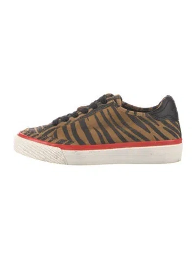 Pre-owned Rag & Bone Suede Animal Print Sneakers In Neutrals