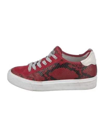 Pre-owned Rag & Bone Suede Animal Print Sneakers In Red