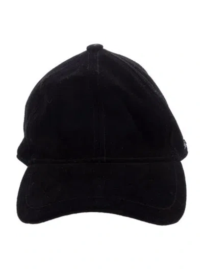 Pre-owned Rag & Bone Suede Baseball Hat In Black