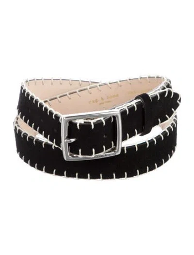Pre-owned Rag & Bone Suede Belt In Black