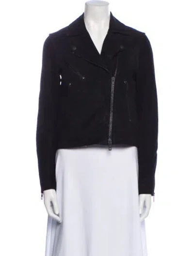 Pre-owned Rag & Bone Suede Biker Jacket In Black