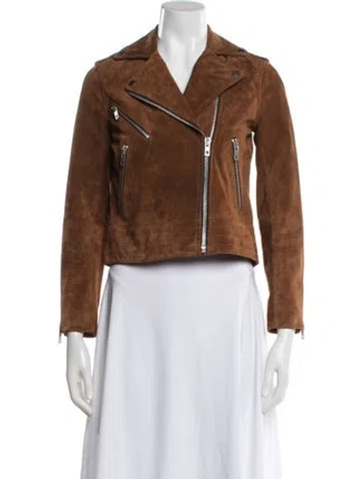 Pre-owned Rag & Bone Suede Biker Jacket In Brown