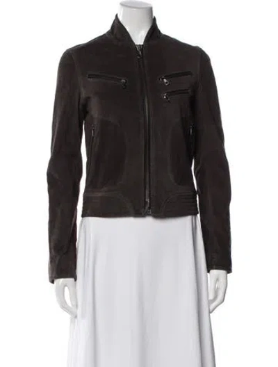 Pre-owned Rag & Bone Suede Biker Jacket In Brown