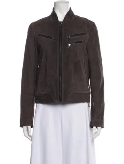 Pre-owned Rag & Bone Suede Biker Jacket In Brown