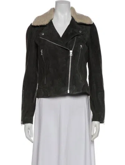 Pre-owned Rag & Bone Suede Biker Jacket In Gray