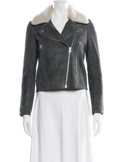 Pre-owned Rag & Bone Suede Biker Jacket In Grey