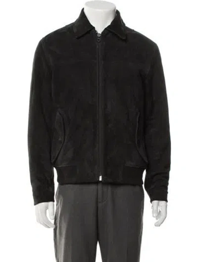 Pre-owned Rag & Bone Suede Bomber Jacket In Black