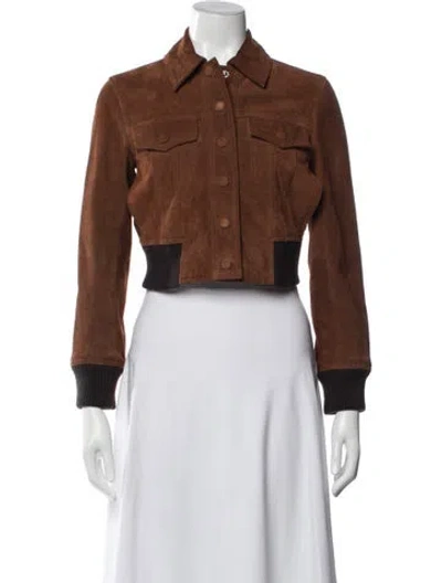 Pre-owned Rag & Bone Suede Bomber Jacket In Brown